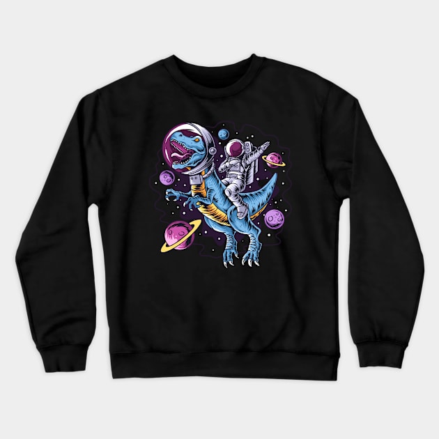 dino rider Crewneck Sweatshirt by KeluargaCemara